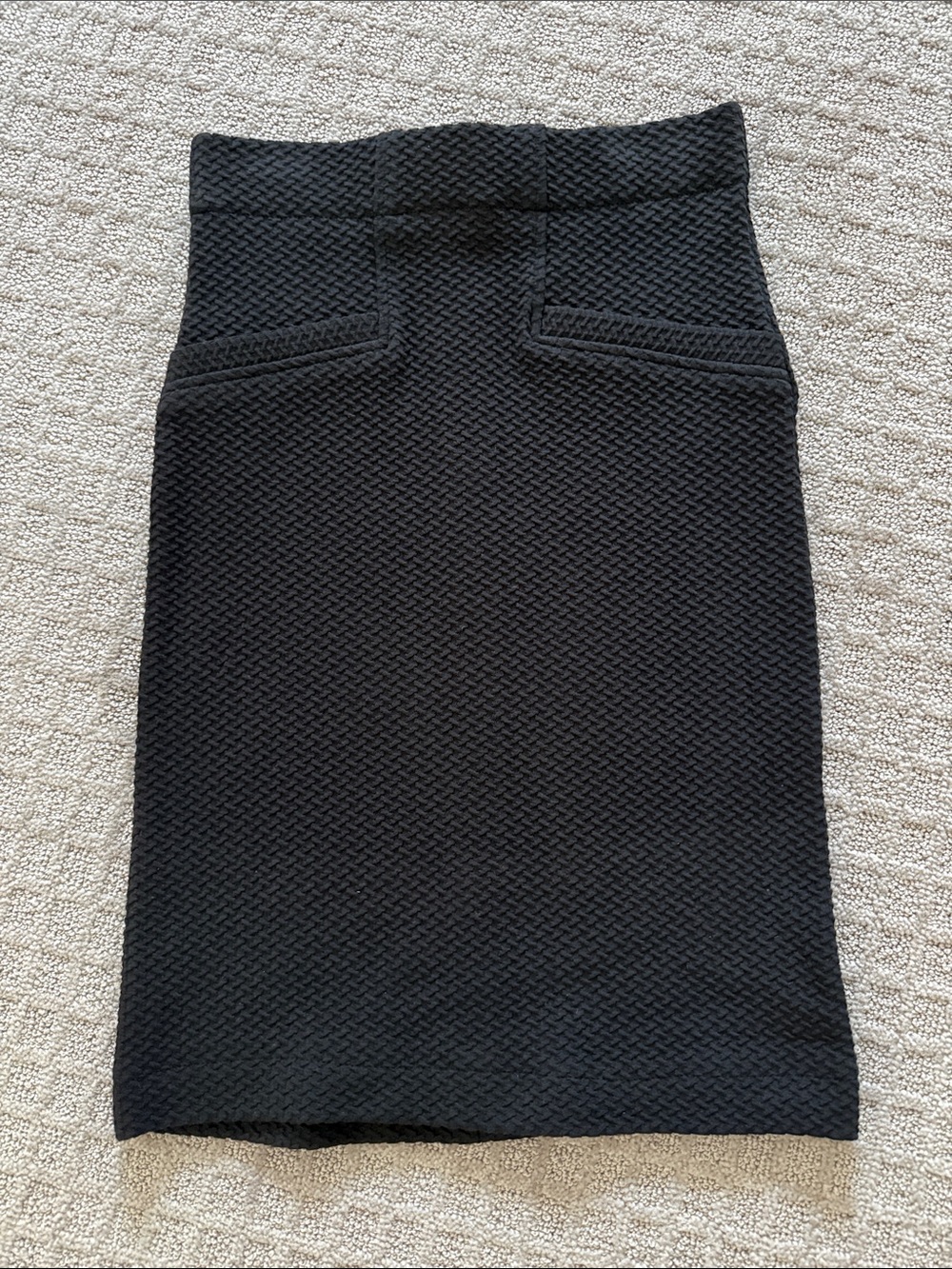 Anthropologie Black Textured Pencil Skirt